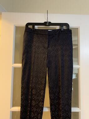 Chico’s navy blue patterned dress pants aztec chicos 00
